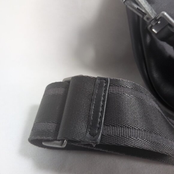 Harbour 2nd Black Ash Genuine Leather Guitar Strap Large Belt Bag Fanny Pack - Picture 5 of 12